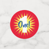 オンダーフルカラフルかわいい1歳の誕生日パーティーテーマ コンフェッティ (スモール正面)