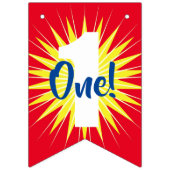 オンダーフルカラフルかわいい1歳の誕生日パーティーテーマ バンティングフラッグ (第1の旗)