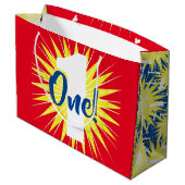 オンダーフルカラフルかわいい1歳の誕生日パーティー ラージペーパーバッグ (裏面アングル)