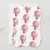 オンダーフルピンクフクロウ熱気球1st誕生日 招待状 (裏面)