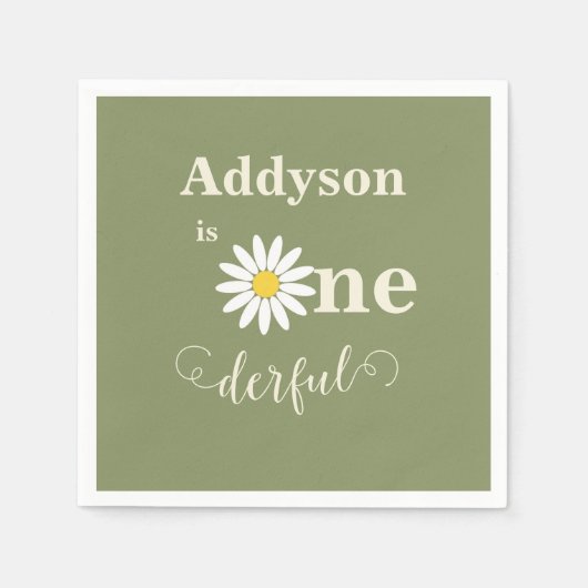 オンダーフルファースト誕生日 スタンダードカクテルナプキン (正面)