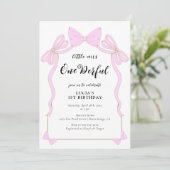 オンダーフルベビーピンクコケットボーガール1st誕生日 招待状 (スタンド正面)