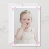 オンダーフルベビーピンクコケットボーガール1st誕生日 招待状 (裏面)