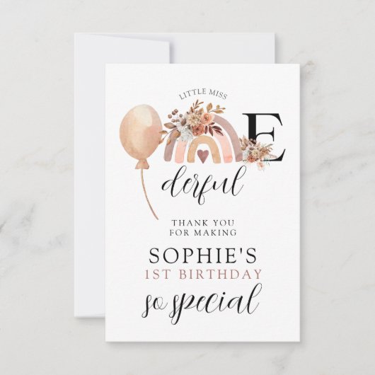 オンダーフルレインボーガールズ誕生日 サンキューカード (正面)