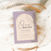 オンダーフルレトロデイジーガールズパープル1st誕生日 招待状