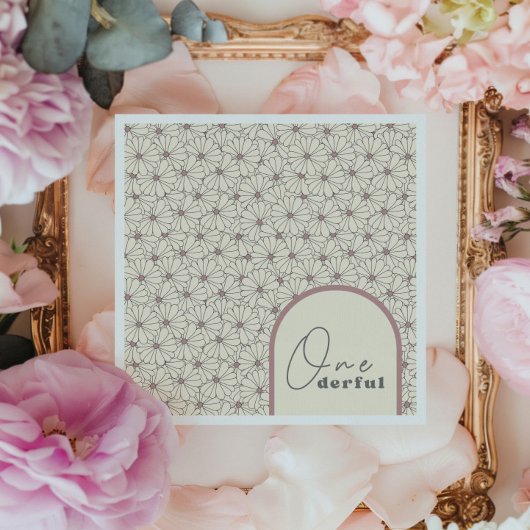 オンダーフルレトロデイジーガールズ1st誕生日パーティー スタンダードカクテルナプキン