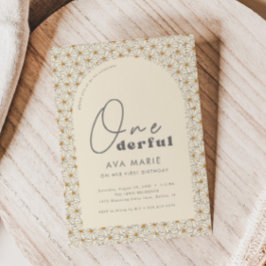 オンダーフルレトロデイジーガールズ1st誕生日パーティー 招待状