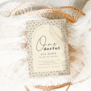 オンダーフルレトロデイジーガールズ1st誕生日パーティー 招待状