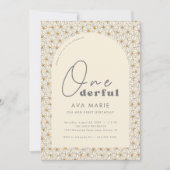 オンダーフルレトロデイジーガールズ1st誕生日パーティー 招待状 (正面)