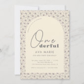 オンダーフルレトロデイジーガールズ1st誕生日パーティー 招待状 (正面)