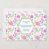 オンダーランドファースト誕生日招待状水彩 サンキューカード (裏面)