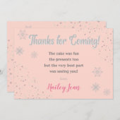 オンデアーランドの女の子の1歳の誕生日感謝カード サンキューカード (正面/裏面)