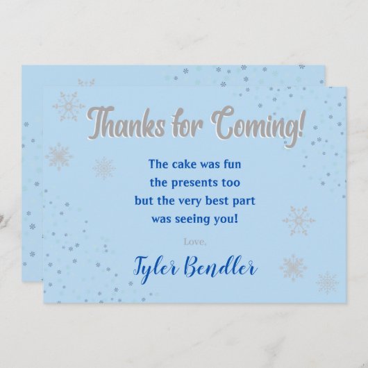 オンデアーランドの少年たち 1歳の誕生日感謝カード サンキューカード (正面/裏面)