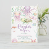 オンデア ザ シー 1歳の誕生日 アンダーザシー パープル 招待状 (スタンド正面)