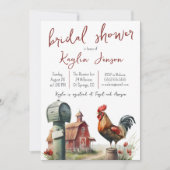 オンドスター付きウォーターカラーファームブライダルシャワー 招待状 (正面)