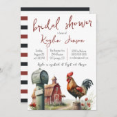 オンドスター付きウォーターカラーファームブライダルシャワー 招待状 (正面/裏面)