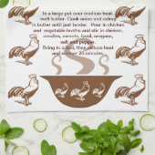 オンドリおよびスープボウルのチキンスープのレシピ キッチンタオル (折り畳み)