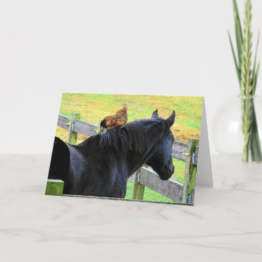 オンドリおよびロバ カード (正面)