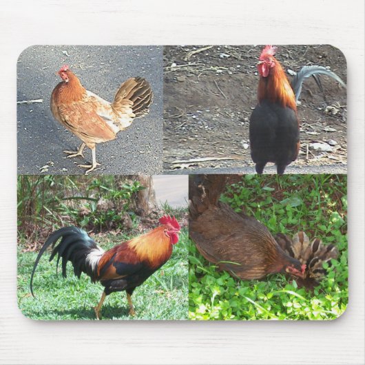 オンドリおよび雌鶏のマウスパッド マウスパッド (正面)