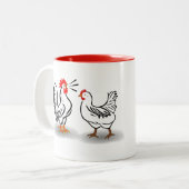 オンドリおよび雌鶏のマグ ツートーンマグカップ (正面左)