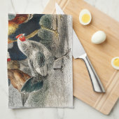 オンドリおよび鶏 キッチンタオル (四つ折り)