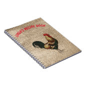 オンドリが付いているレシピの本およびパーソナライズ ノートブック (右側)