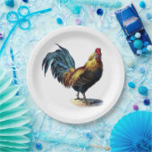 オンドリのイラストレーション#1 ペーパープレート (パーティー)