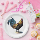 オンドリのイラストレーション#1 ペーパープレート (パーティー)