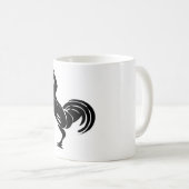 オンドリのシルエット コーヒーマグカップ (正面右)
