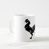 オンドリのシルエット コーヒーマグカップ (正面左)