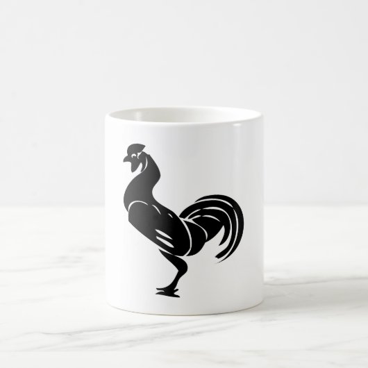オンドリのシルエット コーヒーマグカップ (中央)