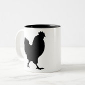 オンドリのシルエット ツートーンマグカップ (正面左)