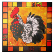 オンドリのタイルのtrivet