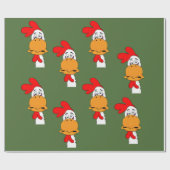 オンドリのデザインの包装紙 ラッピングペーパー (フラット)