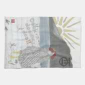 オンドリの年、オンドリ、鶏 キッチンタオル (横)