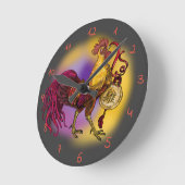 オンドリの年 ラウンド壁時計 (傾斜)