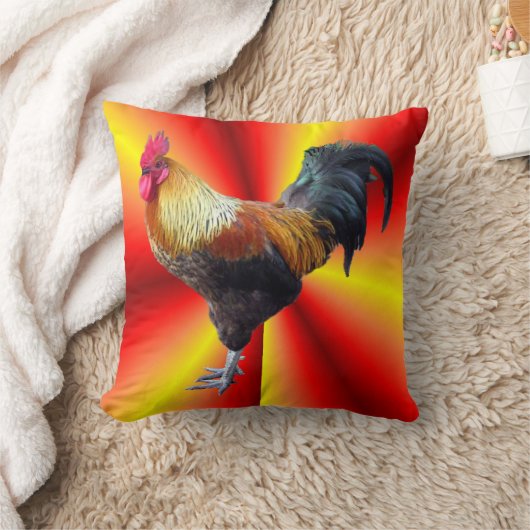 オンドリの抜け目がないアメリカ人のMoJoの枕 クッション (ブランケット)