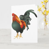 オンドリの挨拶状 カード (黄色い花)