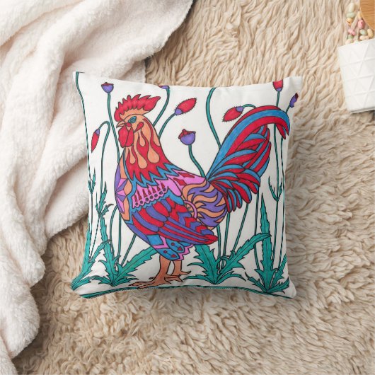 オンドリの枕 クッション (ブランケット)