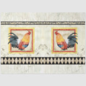 オンドリの水の色の素朴ハーレクイン木材のデコパージュ 薄葉紙 (正面)