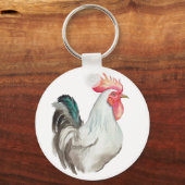 オンドリの水色の手スケッチ キーホルダー (正面)