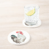 オンドリの水色の手スケッチ コースター (側面)