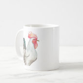 オンドリの水色の手スケッチ コーヒーマグカップ (正面左)