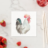 オンドリの水色の手スケッチ スタンダードカクテルナプキン (インサイチュ)