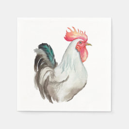 オンドリの水色の手スケッチ スタンダードカクテルナプキン