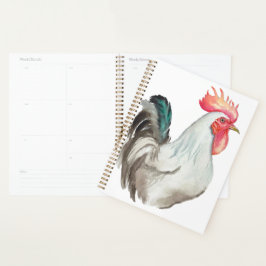 オンドリの水色の手スケッチ プランナー手帳