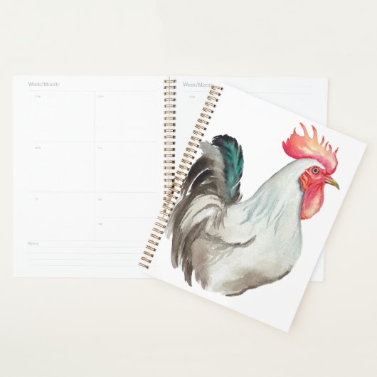 オンドリの水色の手スケッチ プランナー手帳 (ディスプレー)