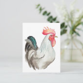 オンドリの水色の手スケッチ ポストカード (スタンド正面)