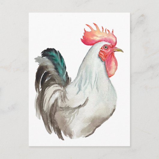 オンドリの水色の手スケッチ ポストカード (正面)