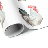 オンドリの水色の手スケッチ ラッピングペーパー (ロールコーナー)